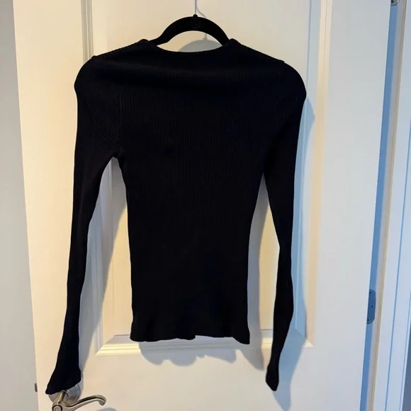 AGOLDE Lyza Black Cut-Out Long Sleeve Top | S - Picture 8 of 8